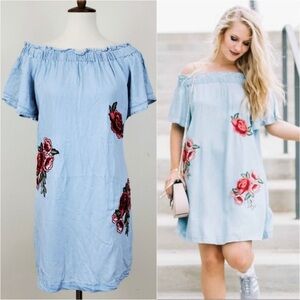 A New Approach chambray embroidered dress
